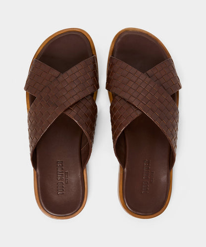 Porto Woven Leather Sandal - Brown