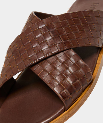 Porto Woven Leather Sandal - Brown