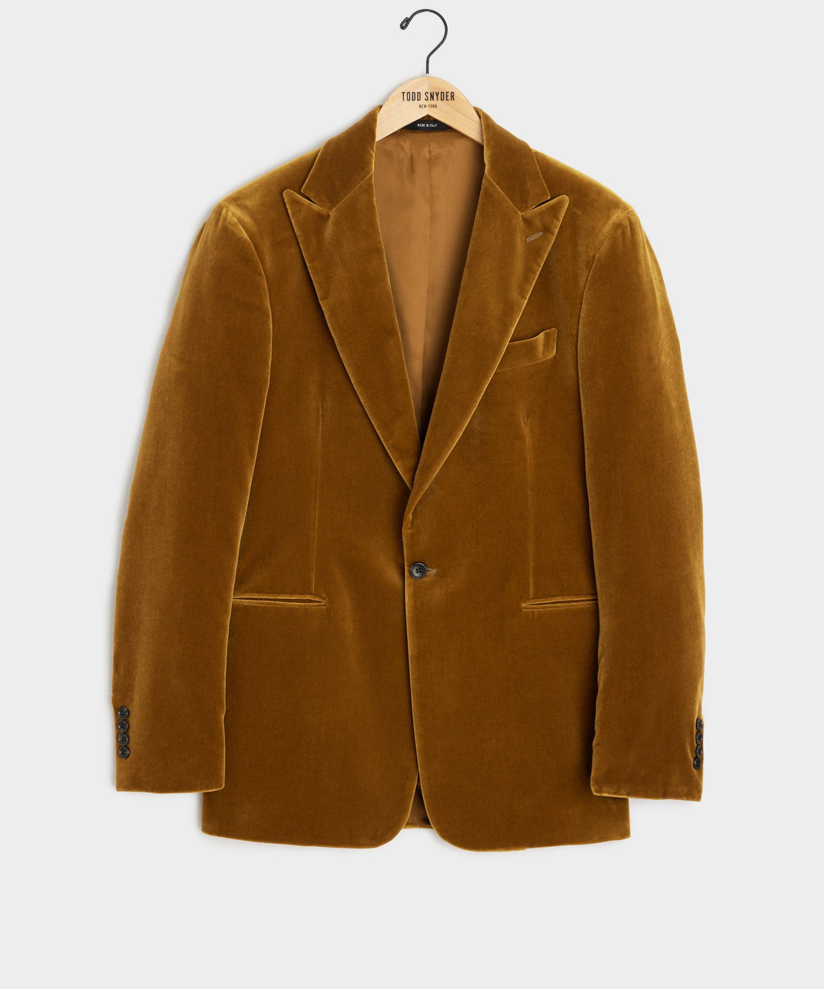 Italian Velvet Peak Lapel Dinner Jacket - Brass