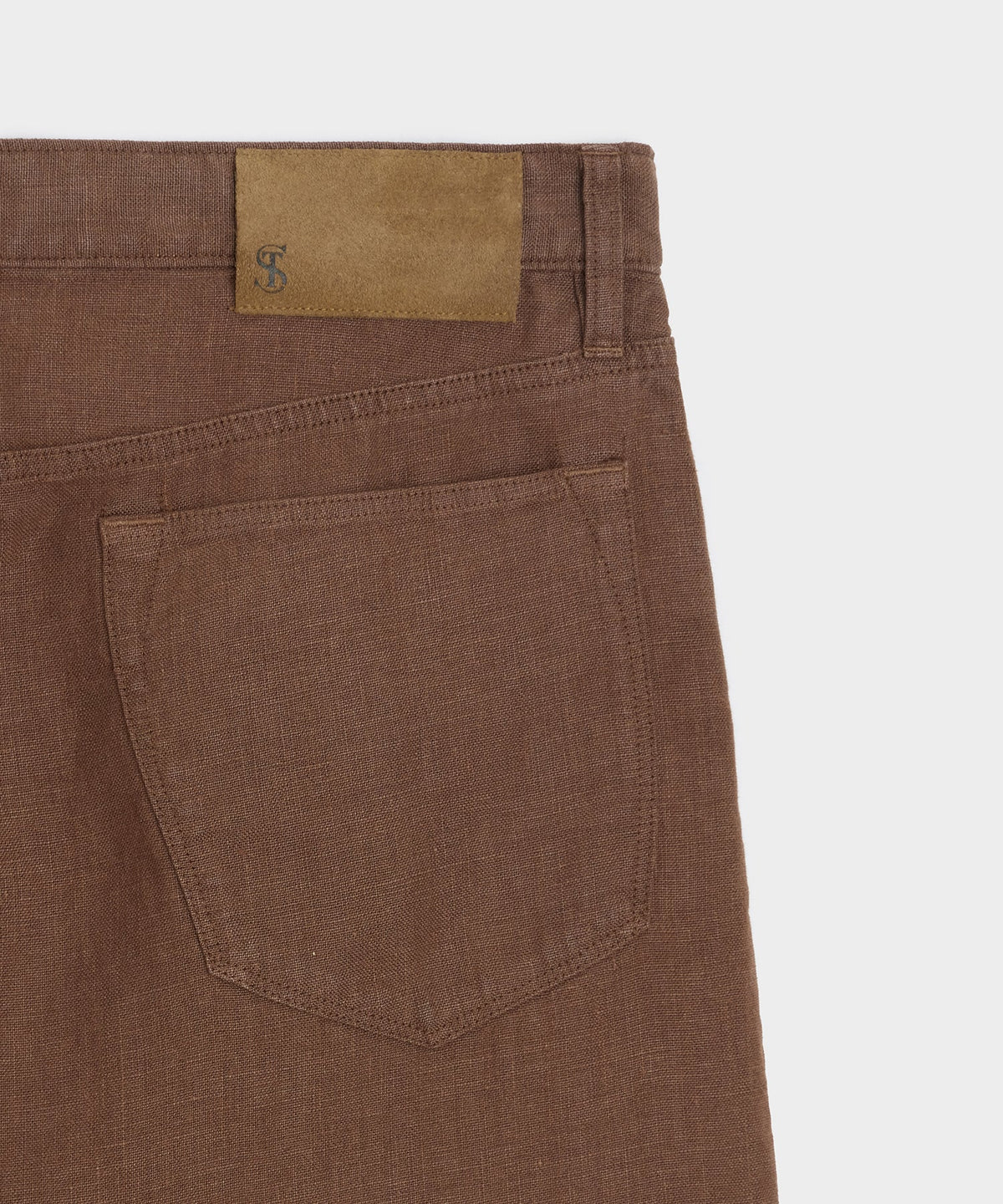 Straight Fit 5-Pocket Linen Pant - Cigar