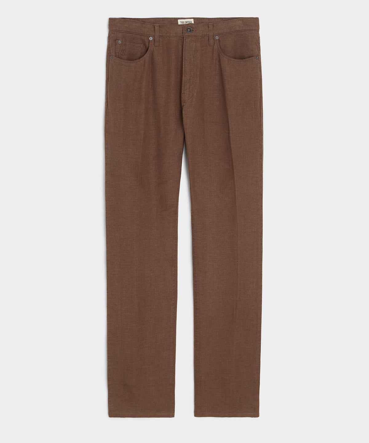 Straight Fit 5-Pocket Linen Pant - Cigar