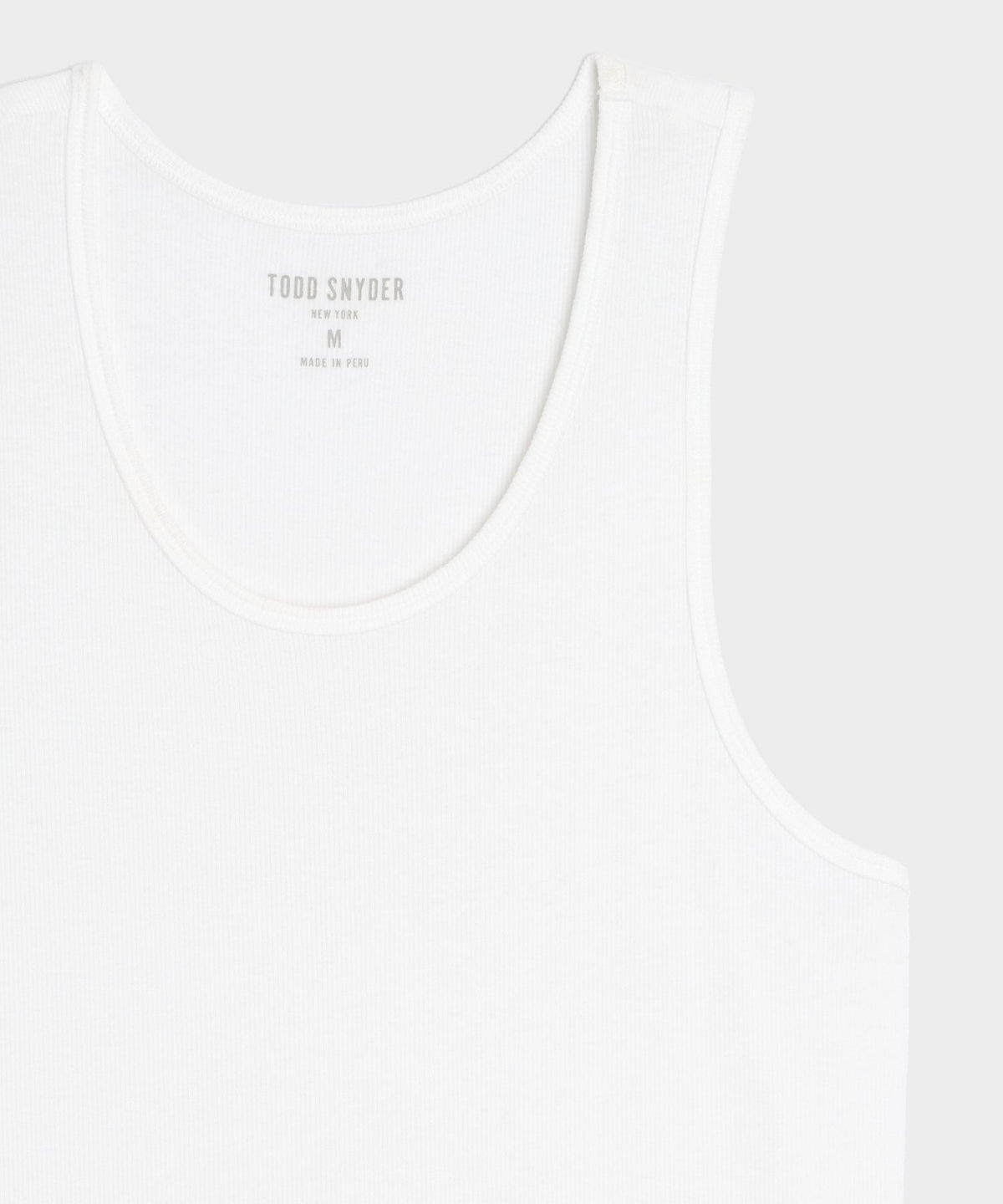Slim Ribbed Tank - White
