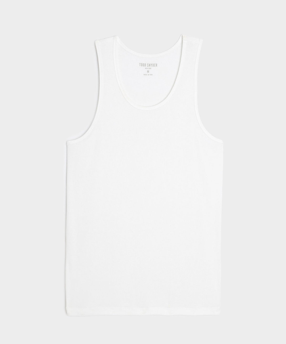 Slim Ribbed Tank - White