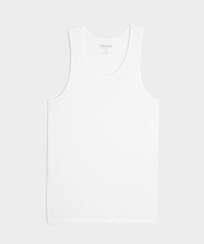 Slim Ribbed Tank - White