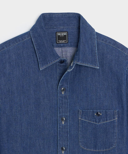 Denim Point Collar Shirt - Indigo