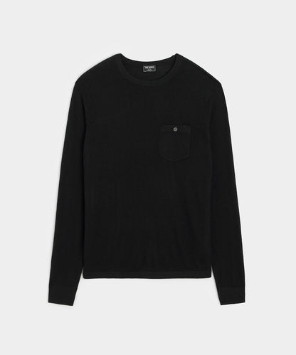 Premium Cashmere Pocket Tee - Black