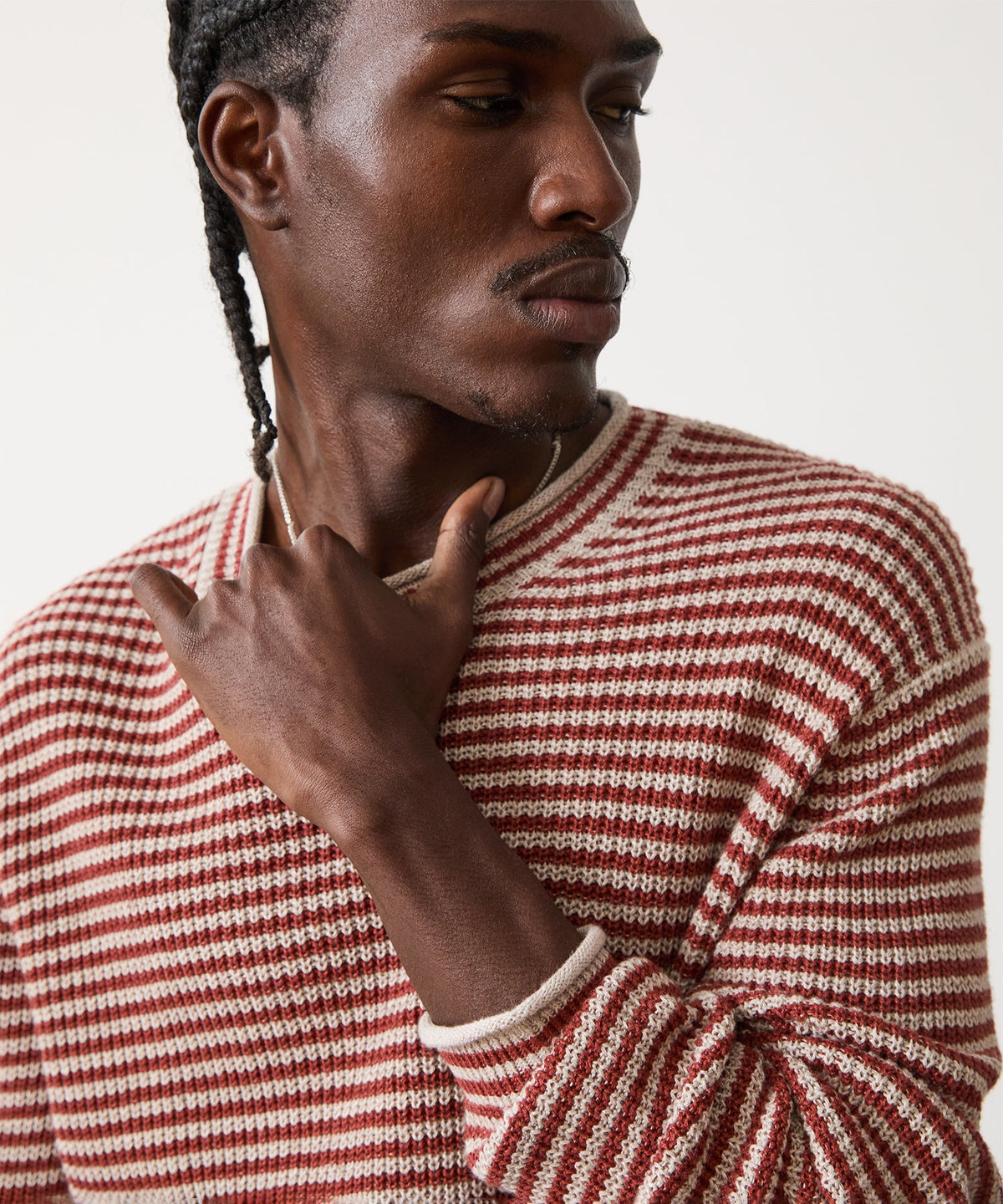 Linen-Cotton Crewneck - Barn Red
