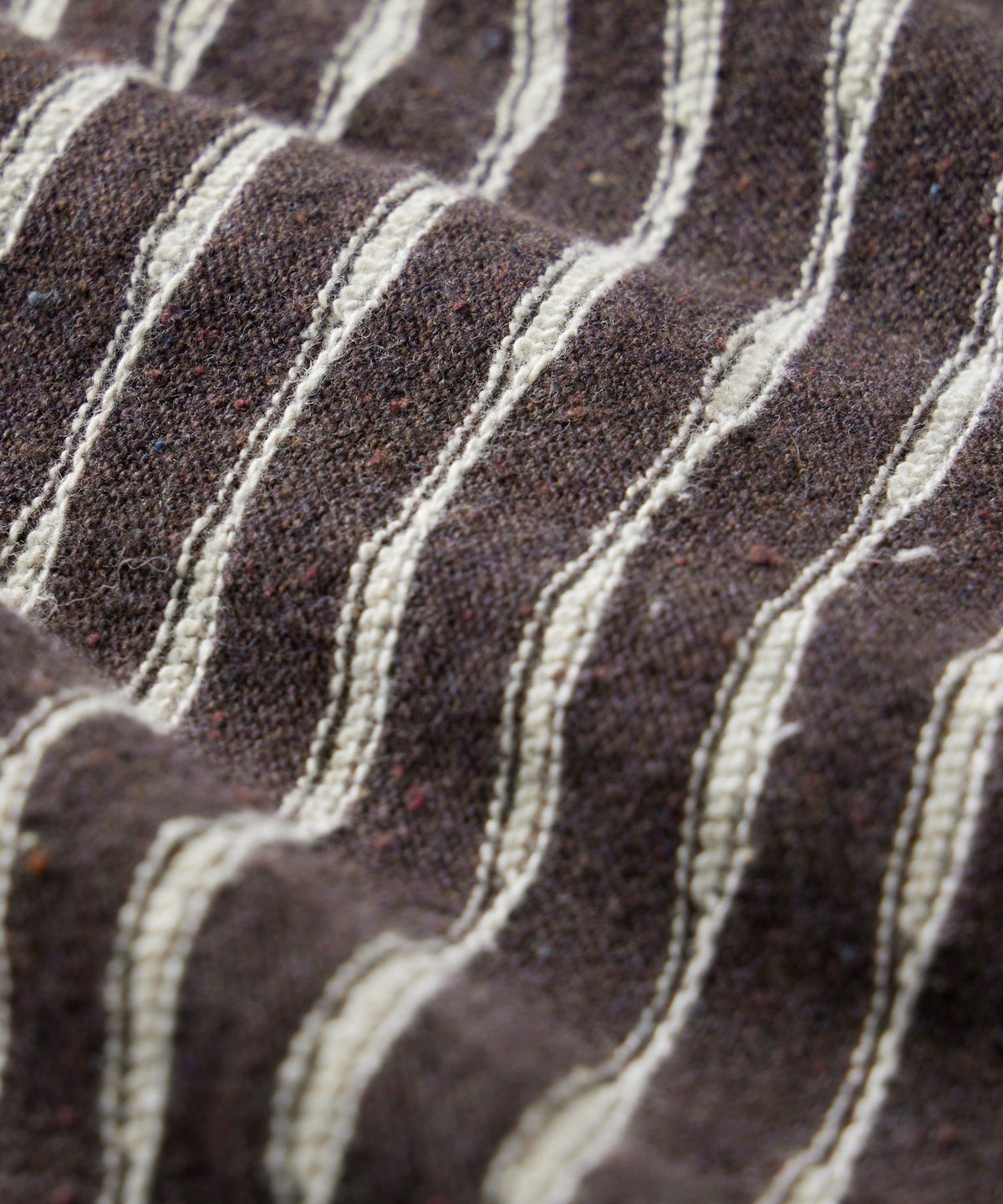 Wave Stripe Full-Placket Polo - Umber