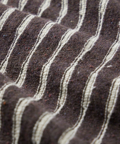 Wave Stripe Full-Placket Polo - Umber