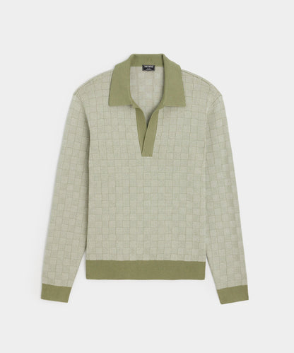 Relaxed Silk-Cotton Montauk Sweater Polo - Olive
