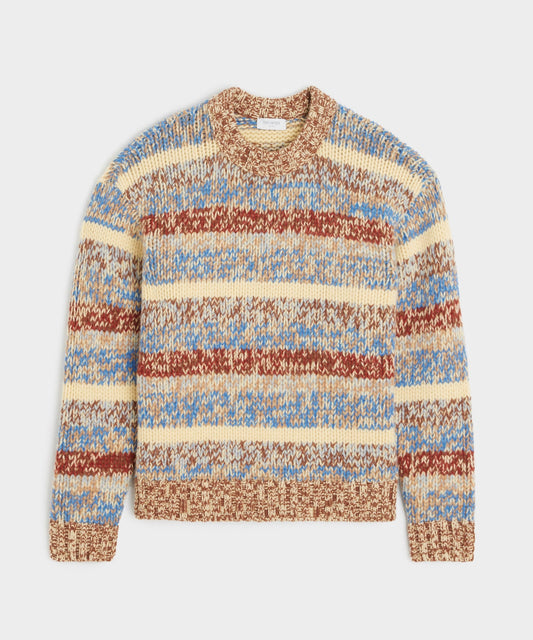 Mouliné Striped Crewneck Sweater - Blue Toile