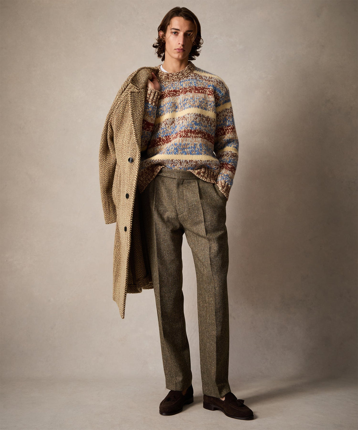 Mouliné Striped Crewneck Sweater - Blue Toile