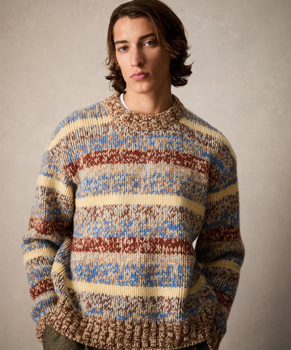 Mouliné Striped Crewneck Sweater - Blue Toile