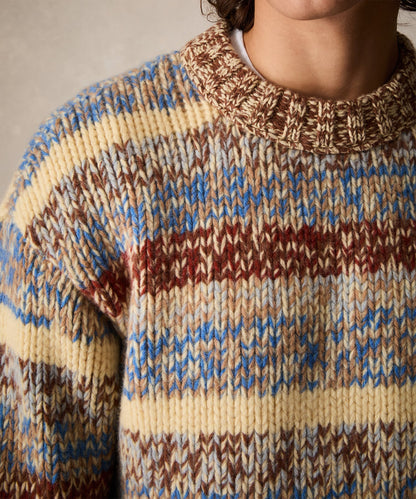 Mouliné Striped Crewneck Sweater - Blue Toile
