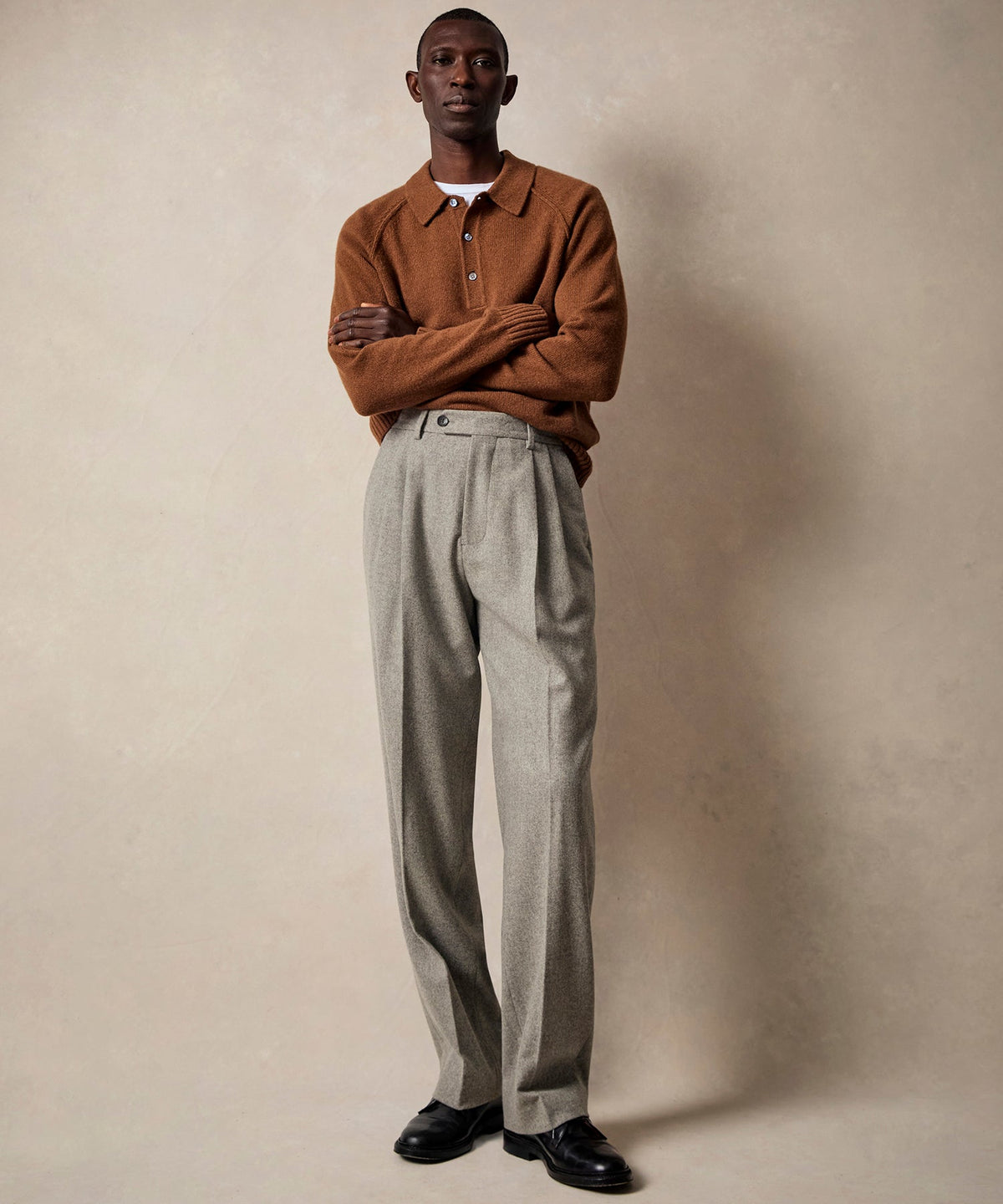 Nomad Cashmere Sweater Polo - Pine Cone