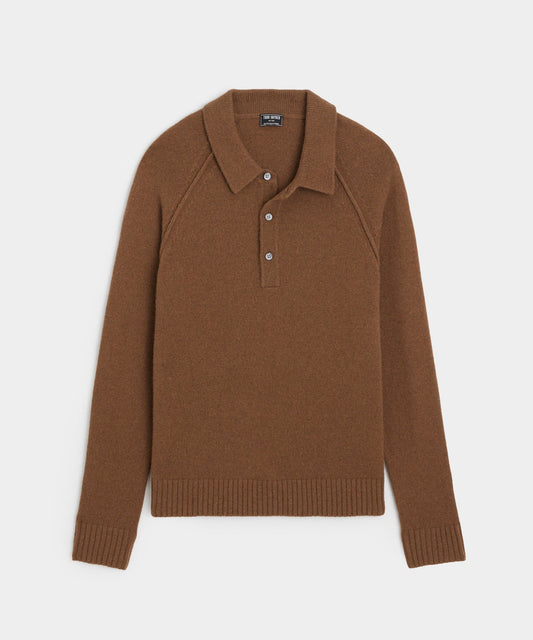Nomad Cashmere Sweater Polo - Pine Cone