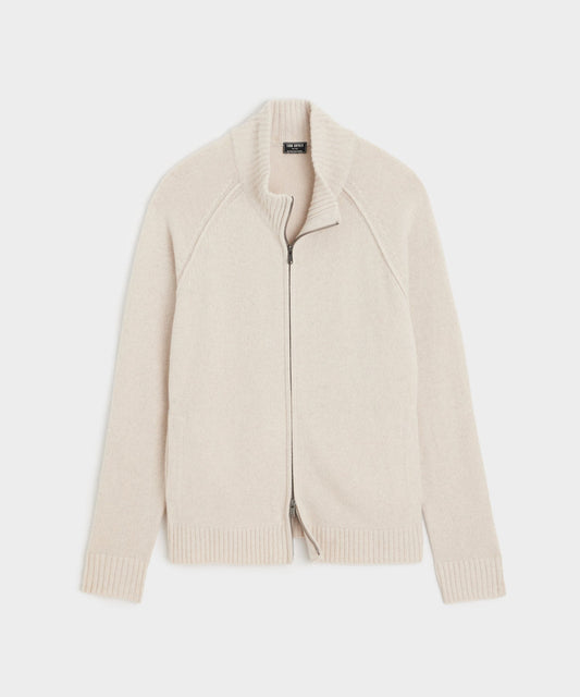 Nomad Cashmere Full-Zip Sweater - Bisque