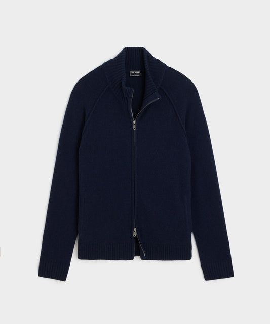Nomad Cashmere Full-Zip Sweater - Navy