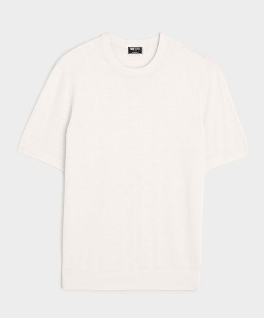 Silk-Cashmere Sweater Tee - Bisque