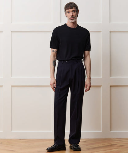 Silk-Cashmere Sweater Tee - Black