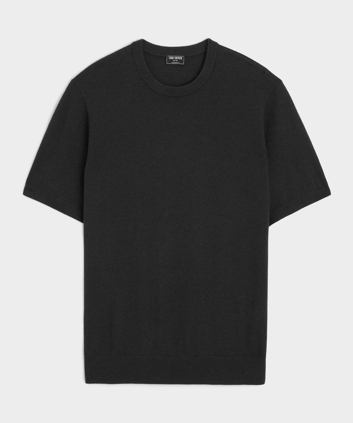Silk-Cashmere Sweater Tee - Black