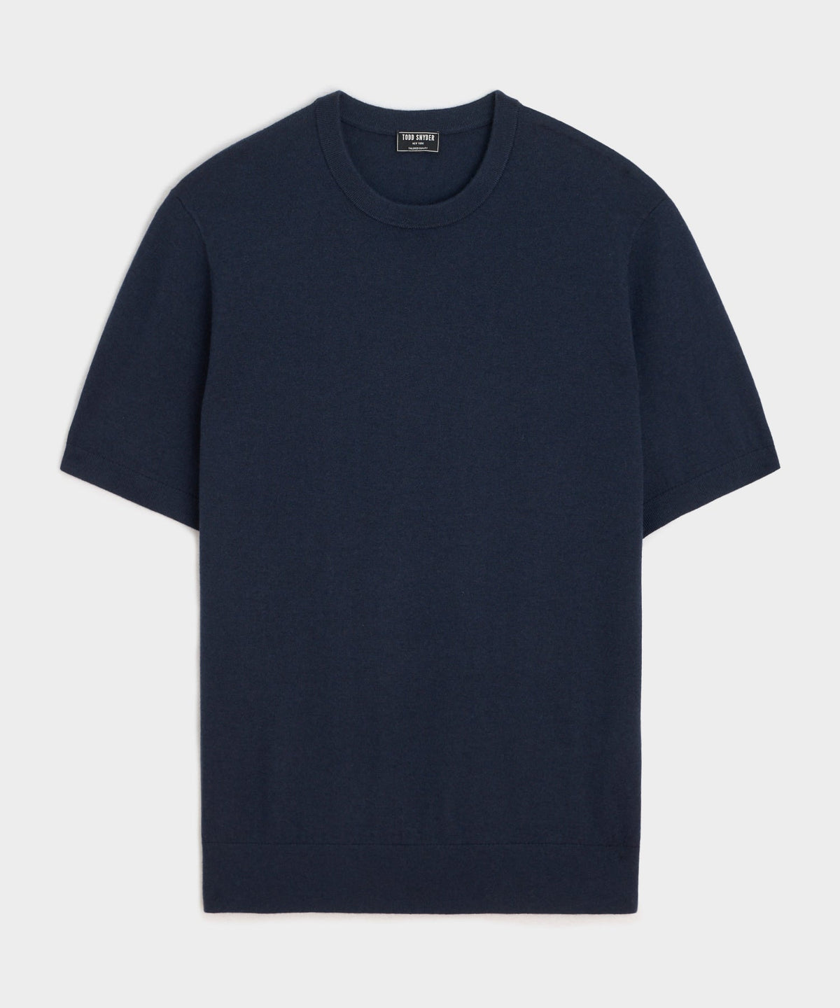 Silk-Cashmere Sweater Tee - Navy