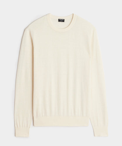 Silk-Cashmere Crewneck Sweater - Bisque