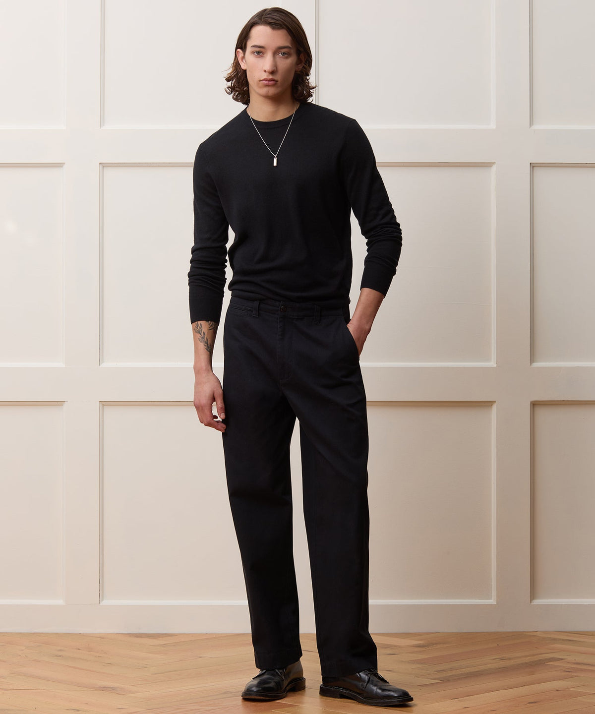 Silk-Cashmere Crewneck Sweater - Black