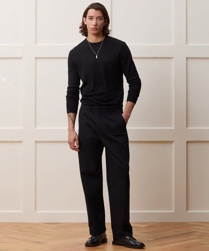 Silk-Cashmere Crewneck Sweater - Black