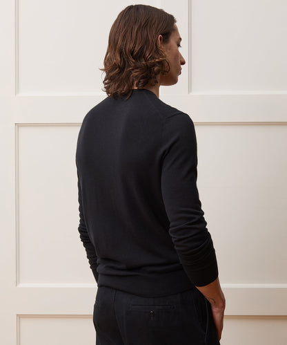 Silk-Cashmere Crewneck Sweater - Black