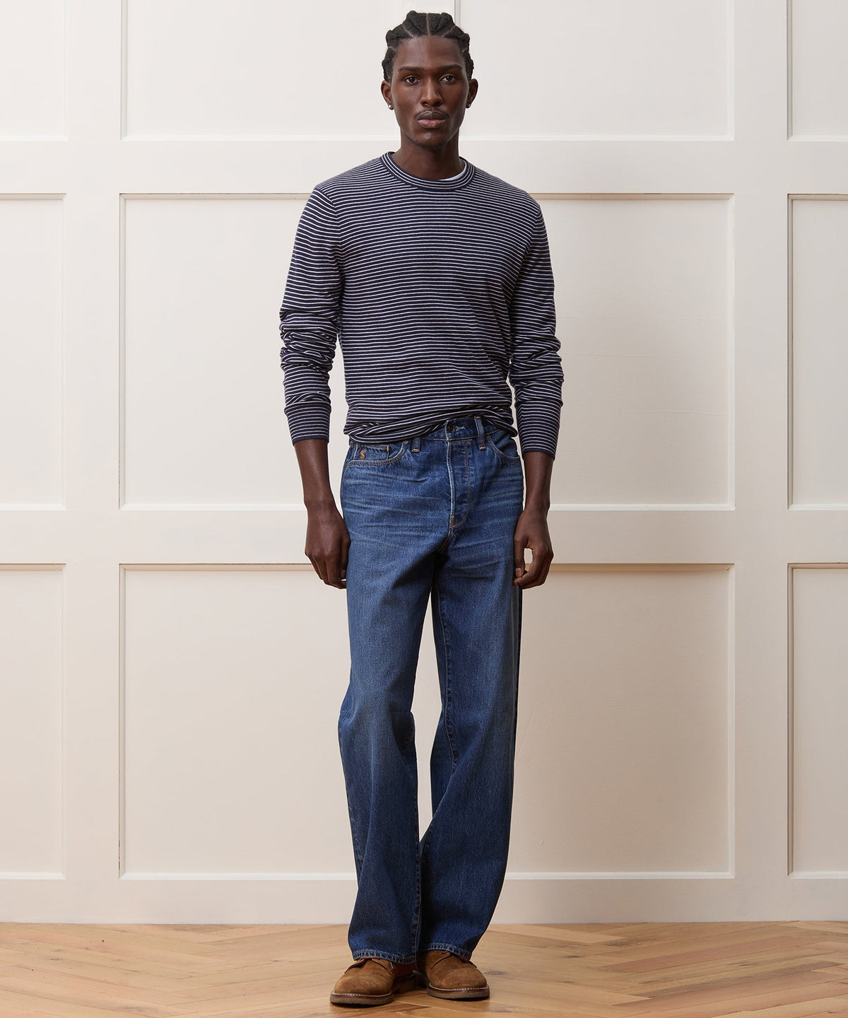 Silk-Cashmere Crewneck Sweater - Navy