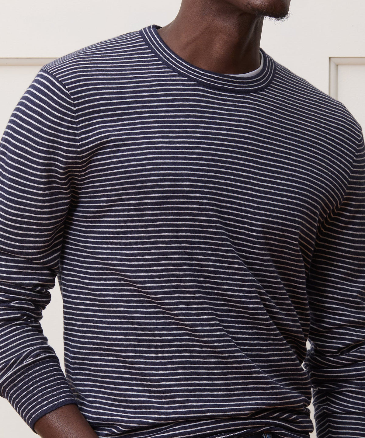 Silk-Cashmere Crewneck Sweater - Navy