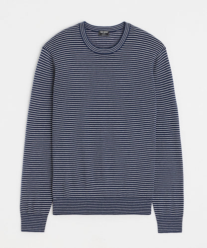 Silk-Cashmere Crewneck Sweater - Navy