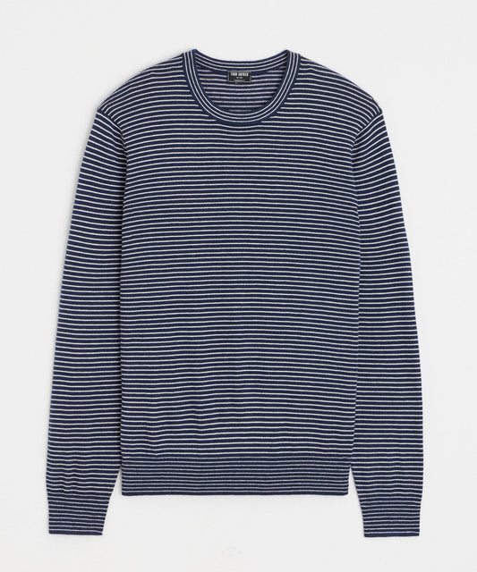 Silk-Cashmere Crewneck Sweater - Navy