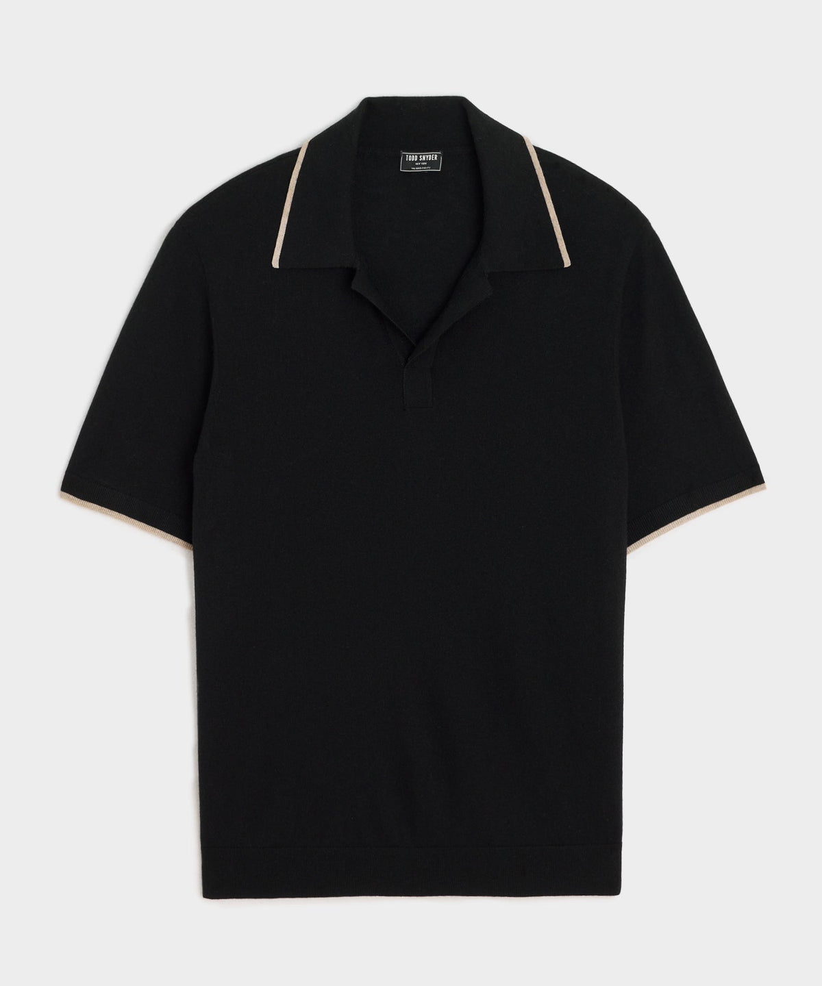 Silk-Cashmere Tipped Montauk Sweater Polo - Black