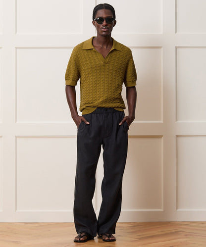 Relaxed Cotton Montauk Sweater Polo - Dry Sage