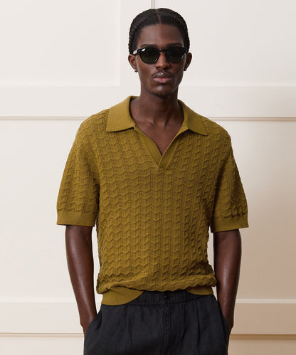 Relaxed Cotton Montauk Sweater Polo - Dry Sage