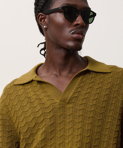 Relaxed Cotton Montauk Sweater Polo - Dry Sage