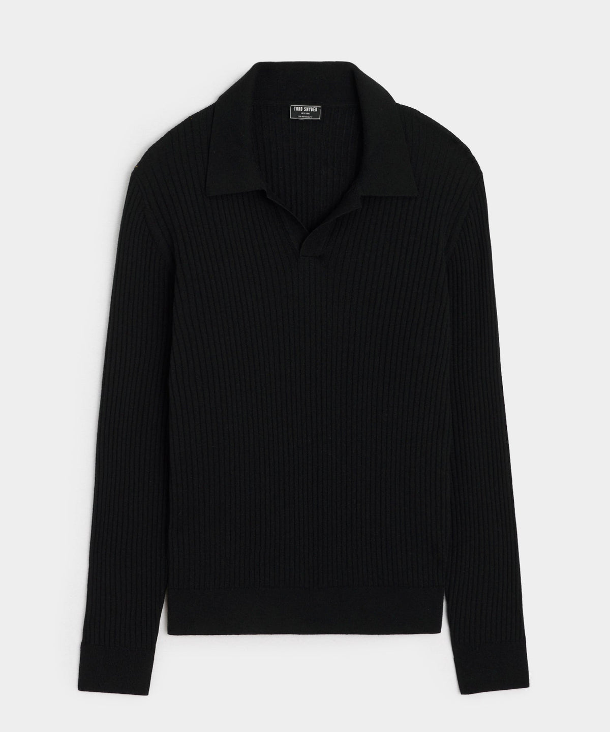 Silk-Cashmere Ribbed Montauk Sweater Polo - Black