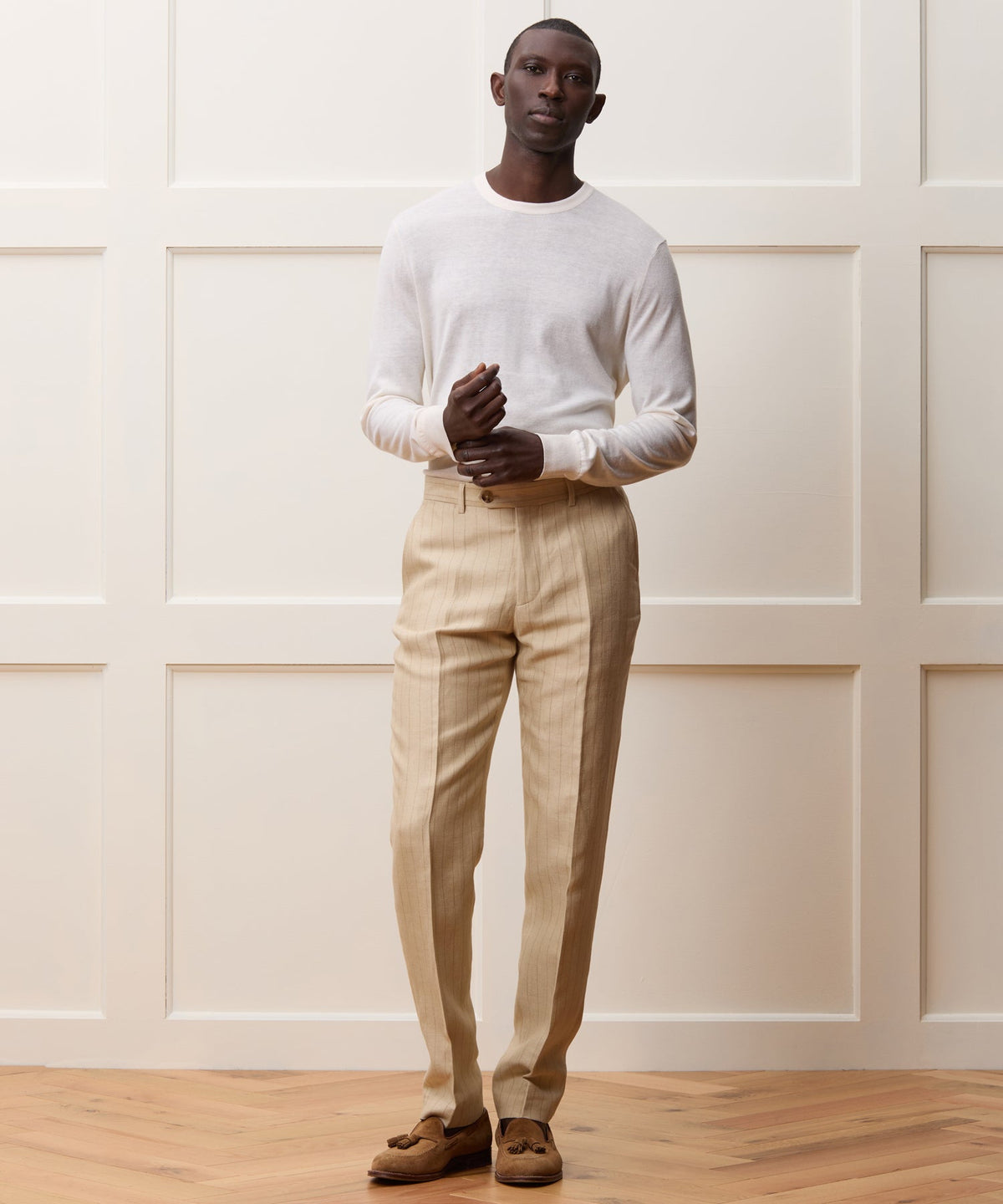 Silk-Cashmere Crewneck Sweater - Bisque