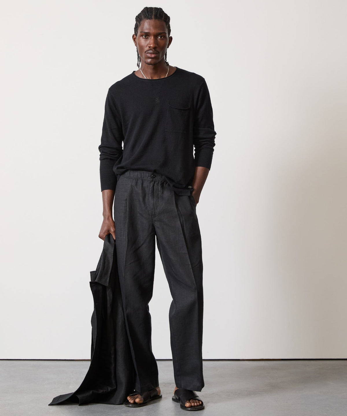 Linen Shore Sweater - Black