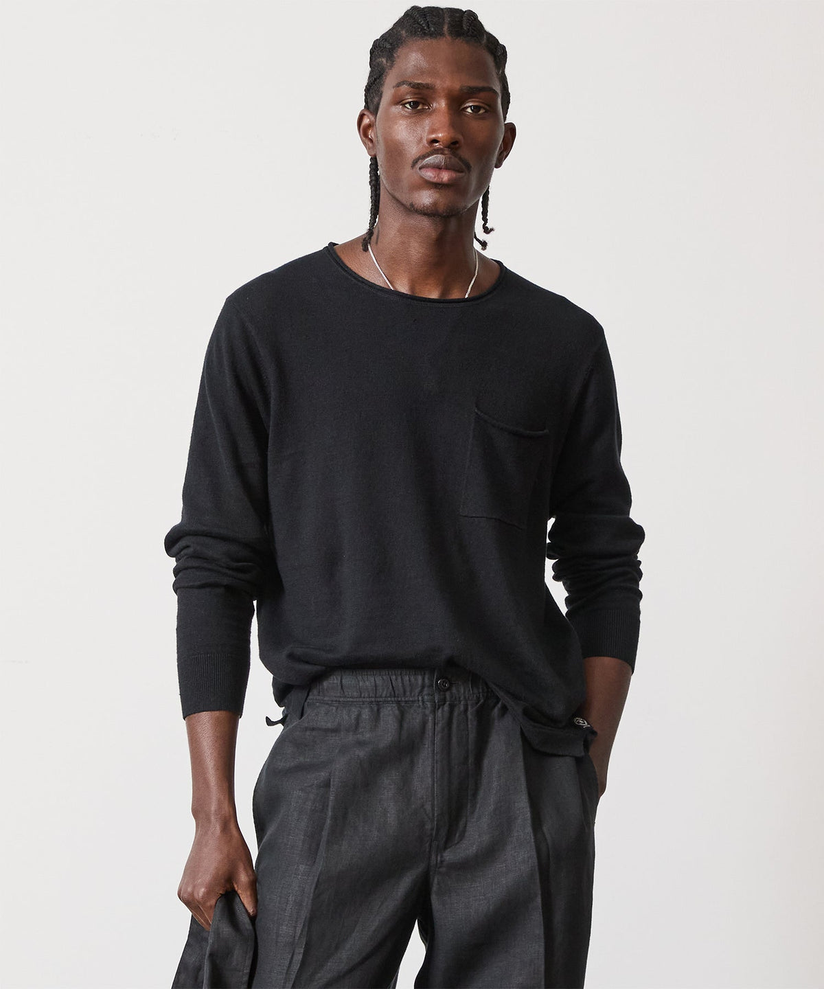 Linen Shore Sweater - Black