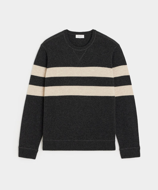 Cashmere Stripe Sweatshirt - Black