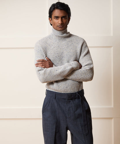 Inis Meáin Boat Builder Turtleneck Sweater - Silver