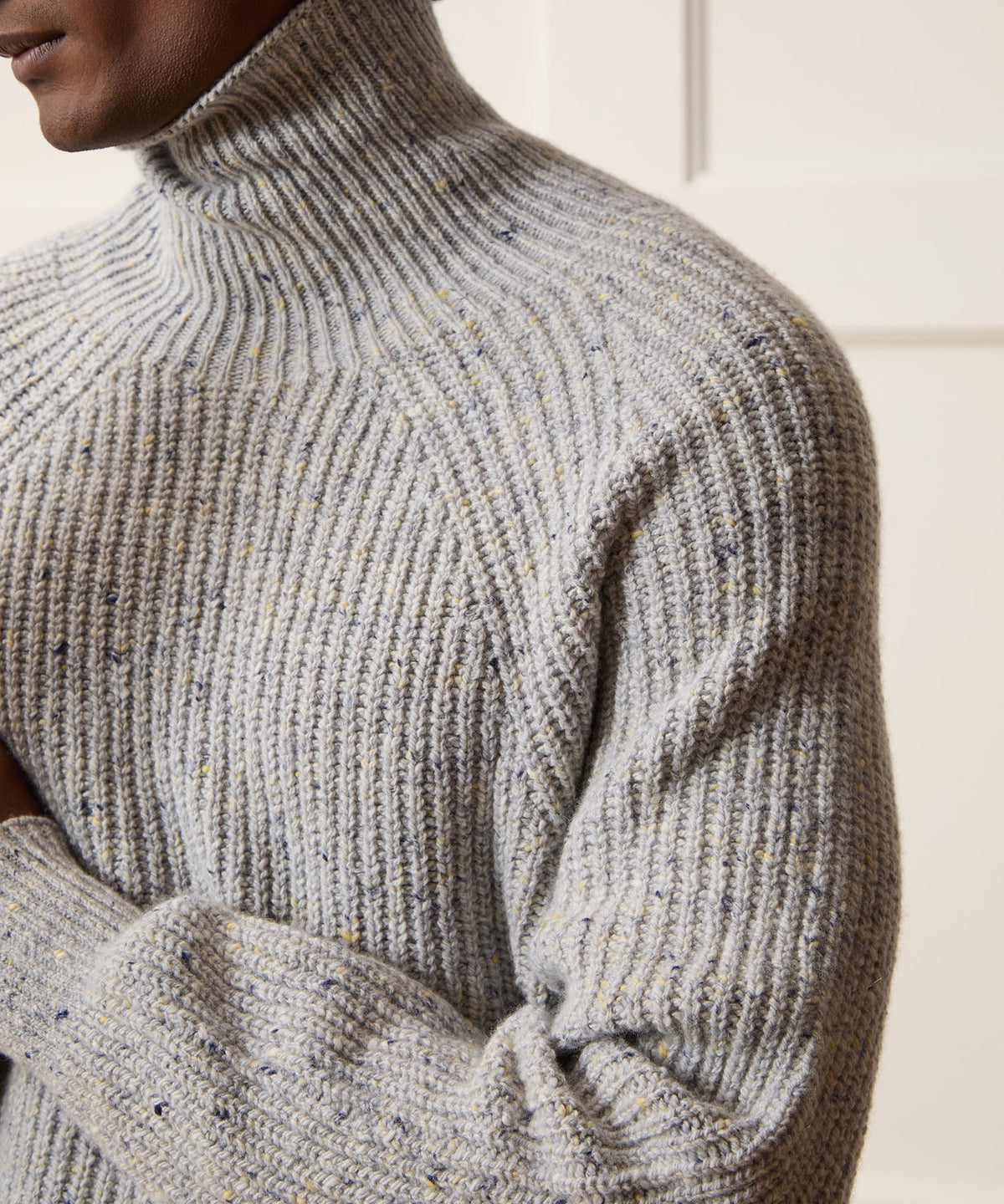Inis Meáin Boat Builder Turtleneck Sweater - Silver