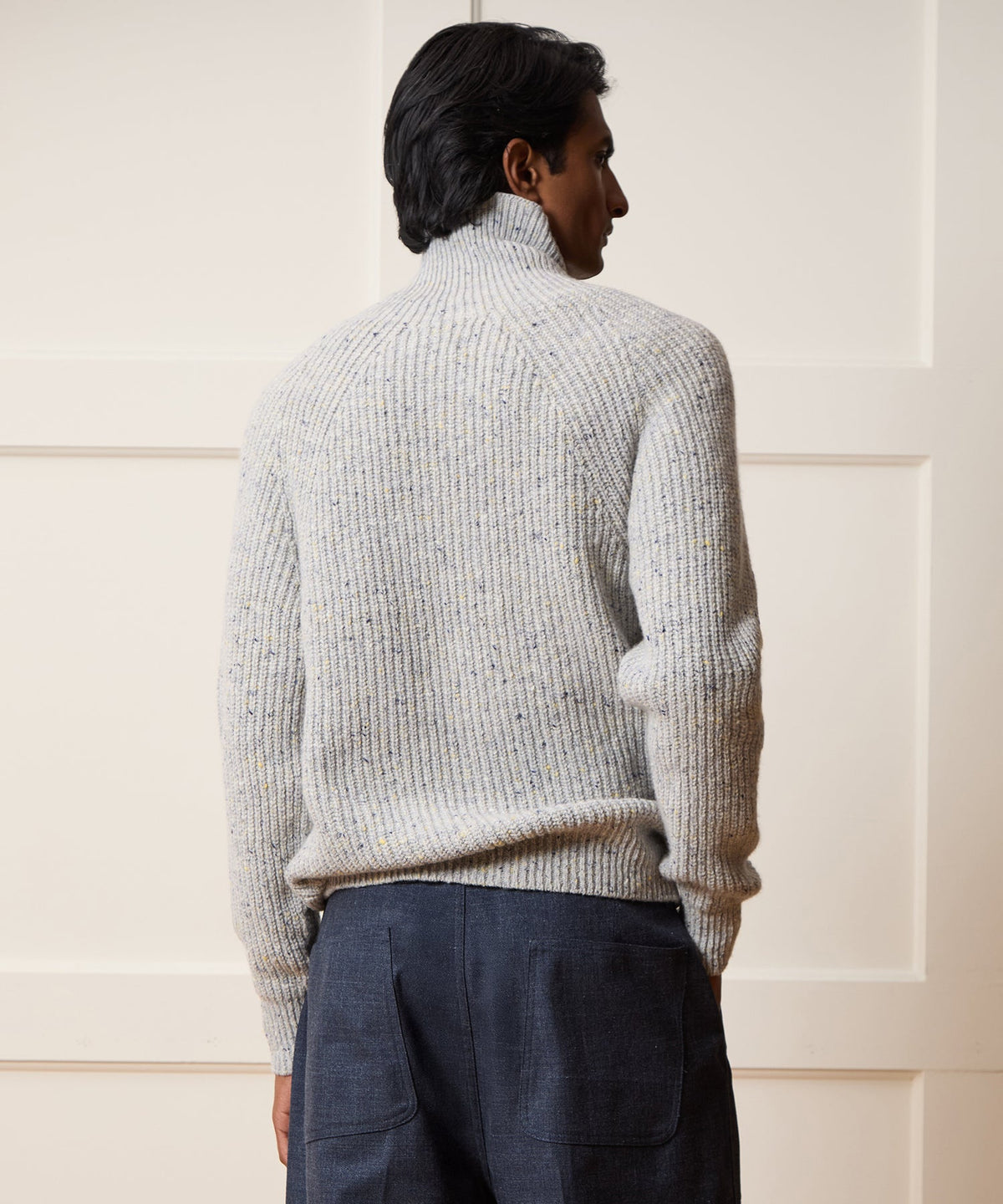 Inis Meáin Boat Builder Turtleneck Sweater - Silver