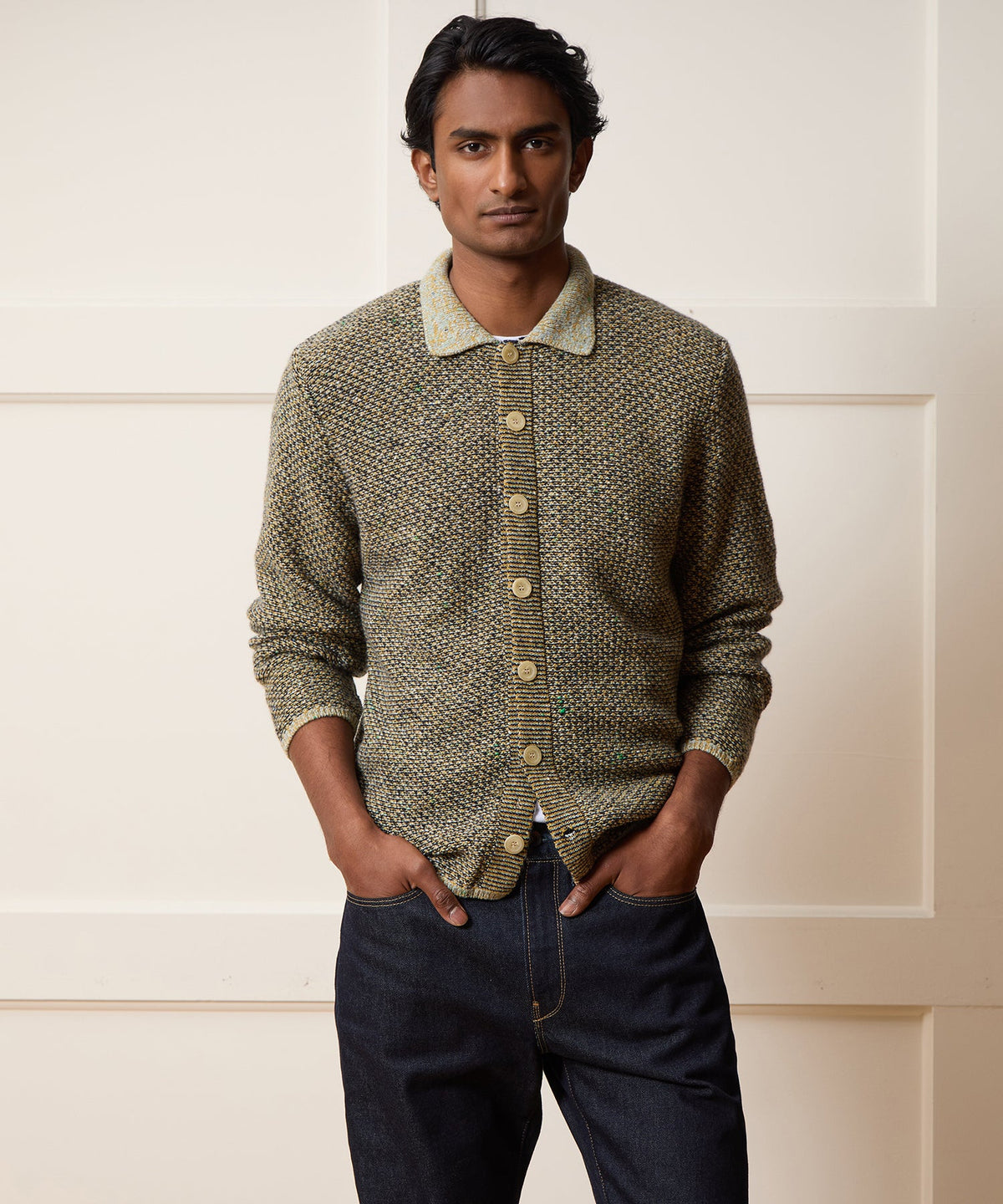 Inis Meáin Donegal Sweater Polo - Mustard