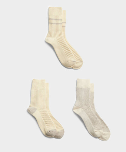 RoToTo Special Trio Socks - Off White