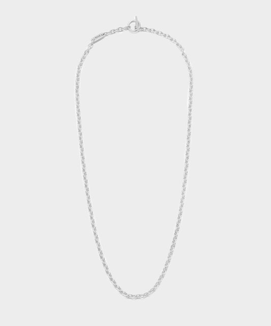 Maor Sterling Silver Plaun Link Necklace - Silver