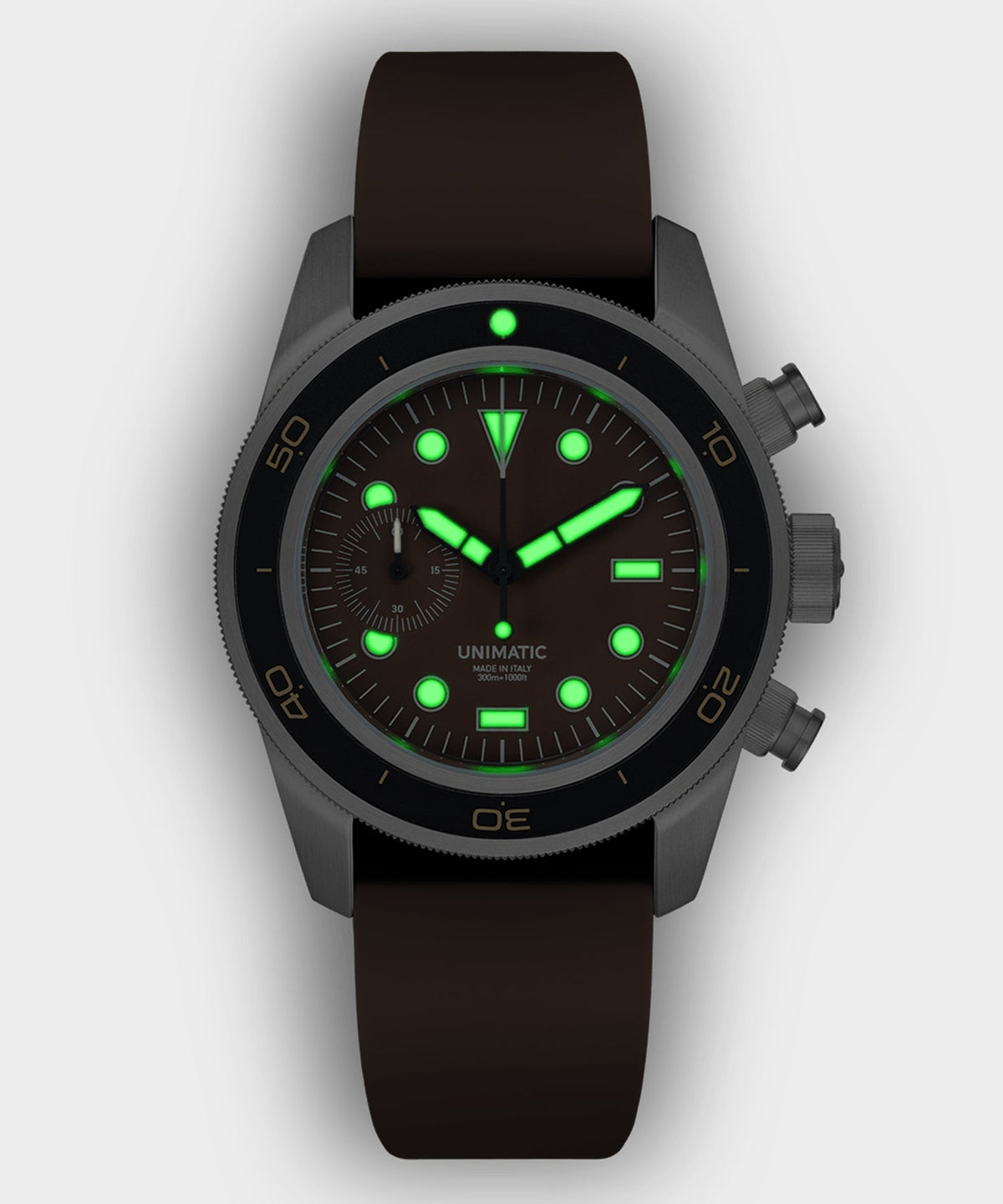 UNIMATIC U3-DHBR Heritage Chronograph Diver Watch - Brown